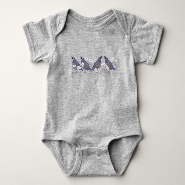 Body Para Bebê Quail Baby Bodysuit (Frente)