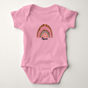 Body Para Bebê Qualquer Nome Bebê Garota Boho Arco-Íris Correspon
