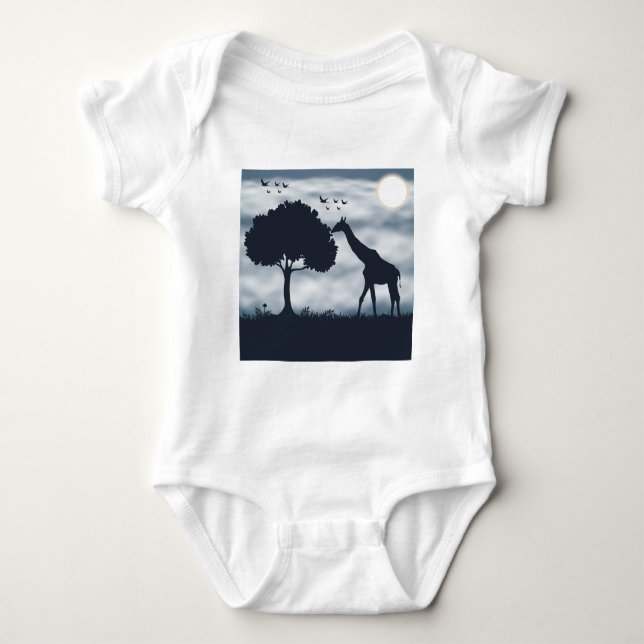 Body Para Bebê Quando a Lua sussurra para a Girafa (Frente)