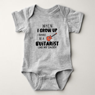 Body Para Bebê Quando crescer, quero ser guitarrista como o meu P