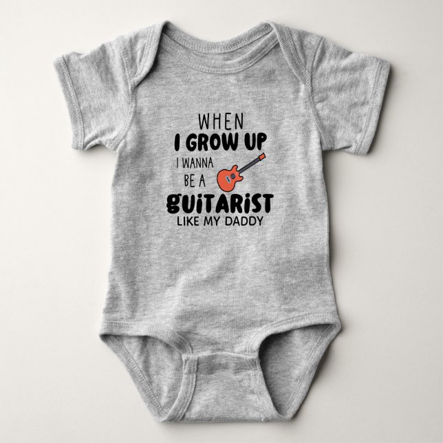 Body Para Bebê Quando crescer, quero ser guitarrista como o meu P (Frente)