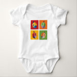 Body Para Bebê Quatro Dreidels<br><div class="desc">Prepare-se para brincar com o seu sonho durante as férias. Isso vai fazer um presente perfeito!</div>