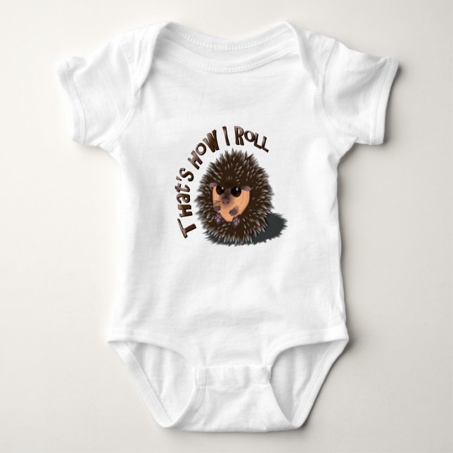 Body Para Bebê "Que é como eu rolo" o ouriço rolado-acima (Frente)