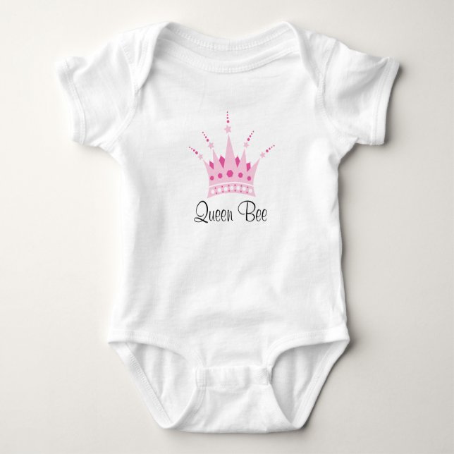 Body Para Bebê Queen Bee / Princesa Crown Baby T-Shirt (Frente)