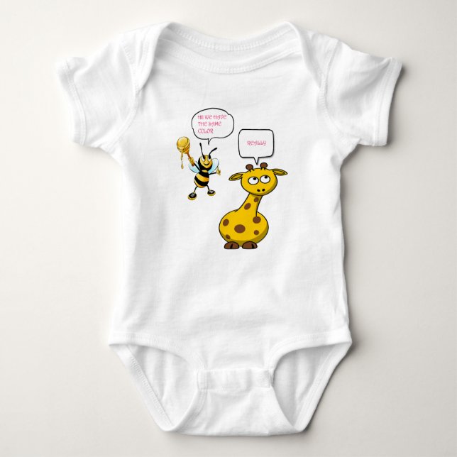 Body Para Bebê Querida Bebida Girafa Bicho de Cartoon Fala Unisex (Frente)