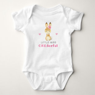 Body Para Bebê Querida Onederful Sweet Bunny Primeiro 1º Aniversá