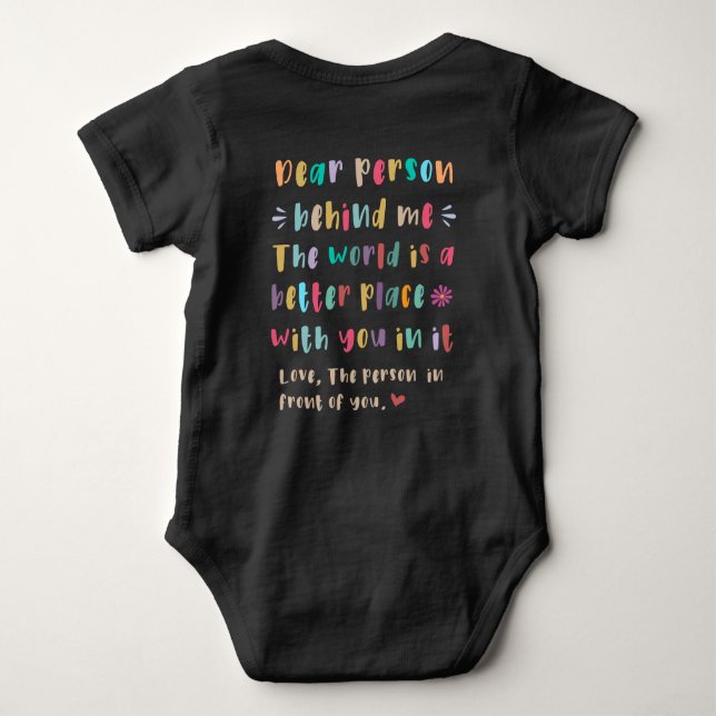 Body Para Bebê Querida pessoa atrás de mim T-Shirt (Verso)