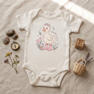 Body Para Bebê Querido Pequeno Explorador Pato Fofo Floral Bebê 