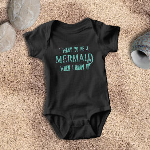 Body Para Bebê Quero Ser Uma Sereia Menina Bonita Bodysuit De Beb