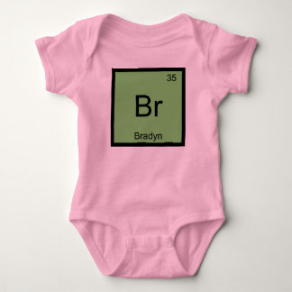 Body Para Bebê Química do Nome Bradyn Elemento Tabela Periódica