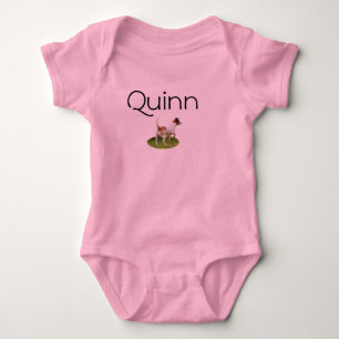 Body Para Bebê Quinn Nome Com Fox Terrier, Bodysuit De Bebê