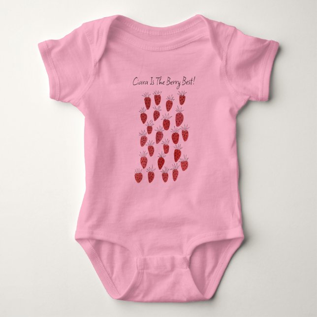 Body Para Bebê Quirky Strawberry Pattern Baby Bodycase (Frente)