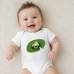 Body Para Bebê Rã Americana Verde Arborícola Lírio Aquático
