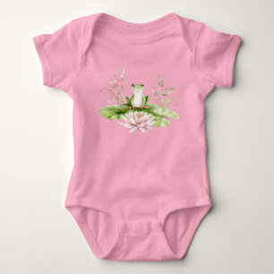Body Para Bebê Rã Verde Aquarela