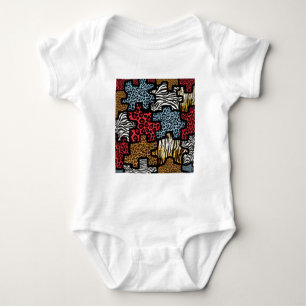 Body Para Bebê RAB Rockabilly Animal Print Quebra-cabeça