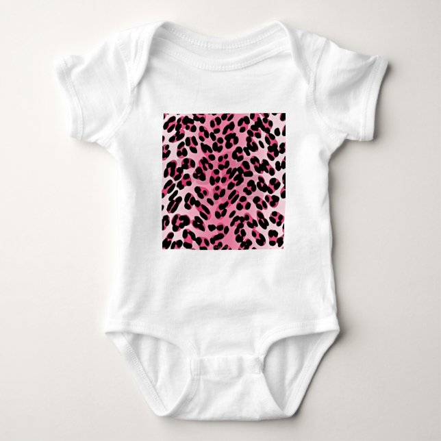 Body Para Bebê RAB Rockabilly Pink Cheetah Impressão (Frente)