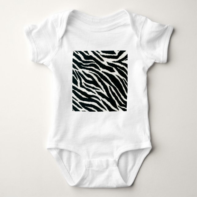 Body Para Bebê RAB Rockabilly Zebra Imprime Preto e Branco (Frente)