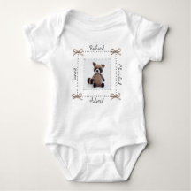 Raccoon Crochet Animal Baby Bodycase Personalizado
