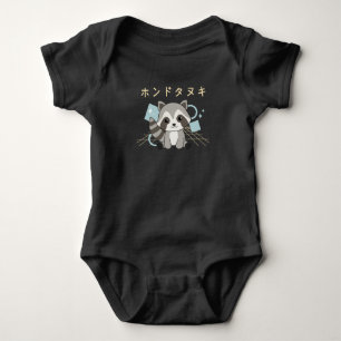 Body Para Bebê Raccoon Japan Retro 90s Animais de Animação Kawaii