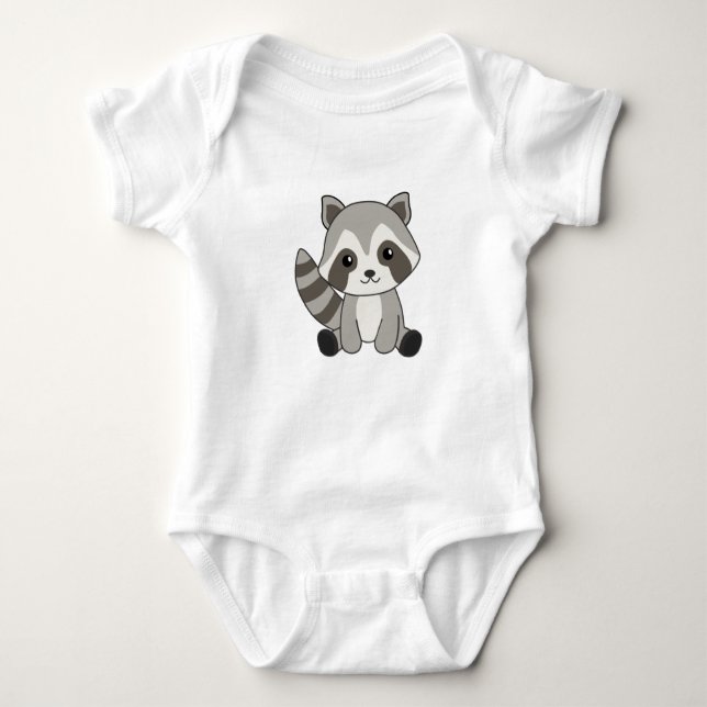 Body Para Bebê Raccoon Sweet Animal For Kids Funny Raccoons (Frente)