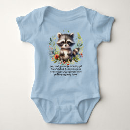 Body Para Bebê Raccoon Woodland Kids Christian Prayer |