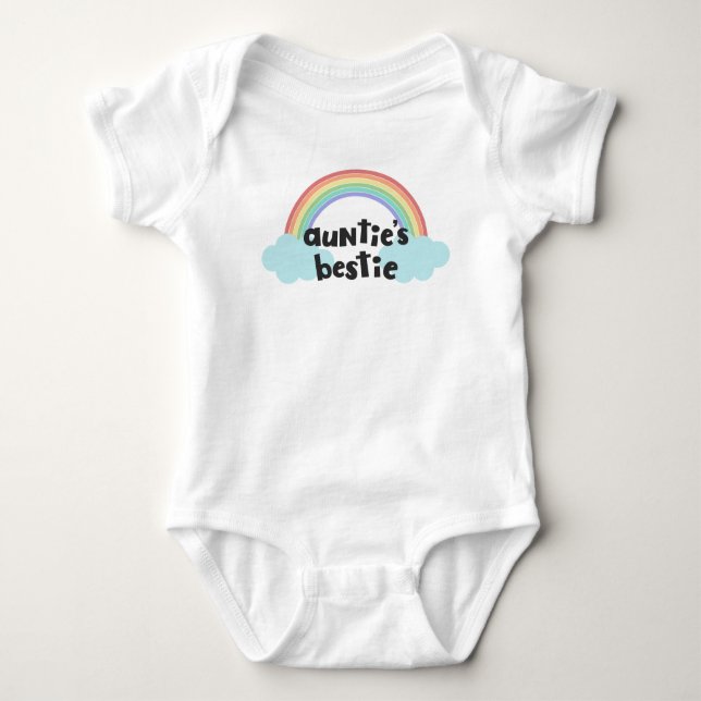 Body Para Bebê Rainbow Auntie's Bestie (Frente)