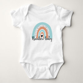 Body Para Bebê Rainbow Baby Heart Peach Azul