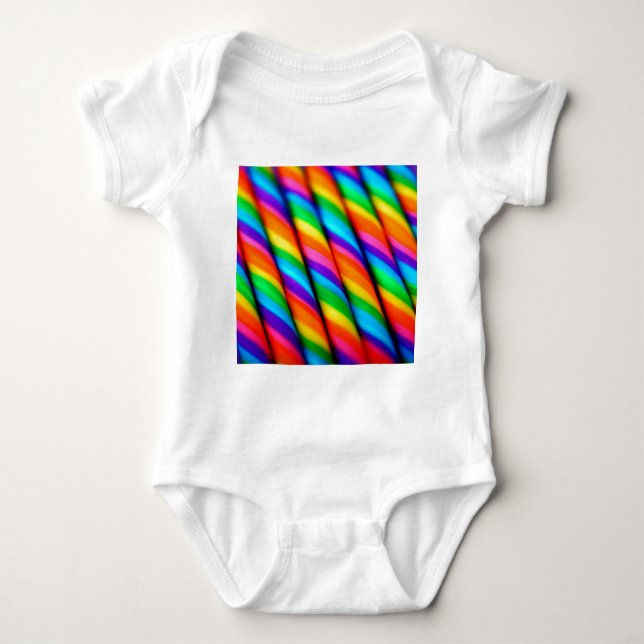 Body Para Bebê Rainbow Candy Cane (Frente)