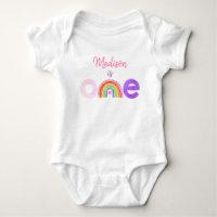 Rainbow Cloud Hearts Pink Dourado Primeiro Anivers