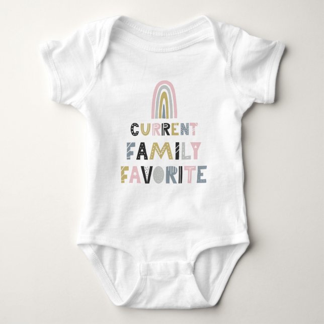 Body Para Bebê Rainbow Favorito da Família Atual (Frente)