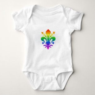 Body Para Bebê Rainbow Fleur-de-lis