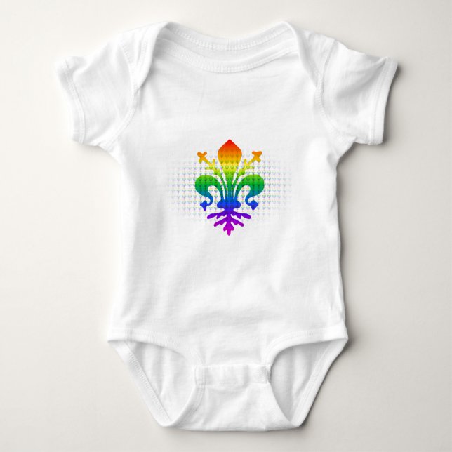 Body Para Bebê Rainbow Fleur-de-lis (Frente)