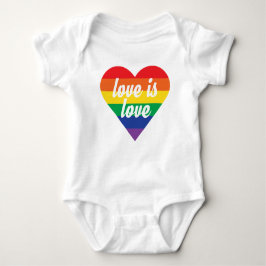 Body Para Bebê Rainbow Heart Baby Shirt - Love is Love