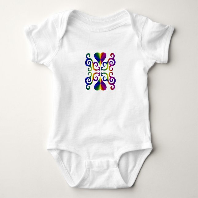 Body Para Bebê Rainbow Heart e Lily (Frente)