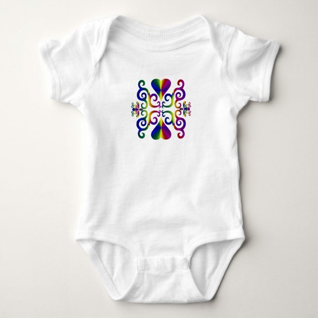 Body Para Bebê Rainbow Heart e Lily (Frente)