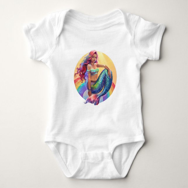 Body Para Bebê Rainbow Mermaid (Frente)