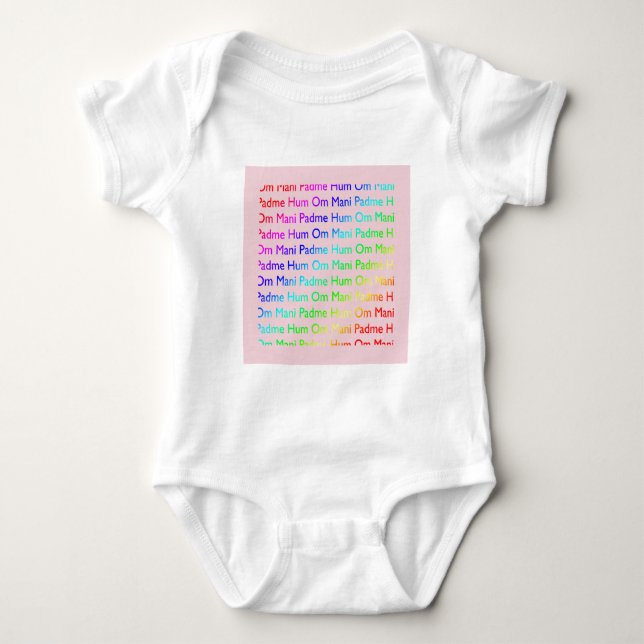 Body Para Bebê Rainbow Om Mani Padme Hum (a rosa) (Frente)