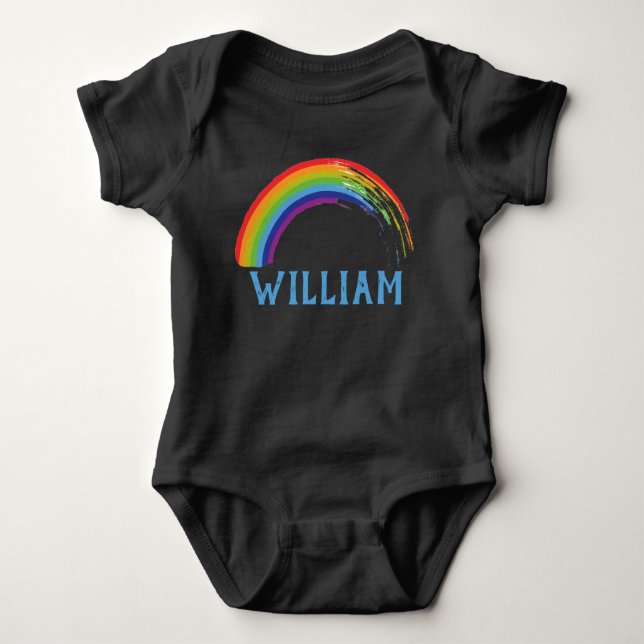 Body Para Bebê Rainbow Personalizado Bebê Jérsei Bonito (Frente)