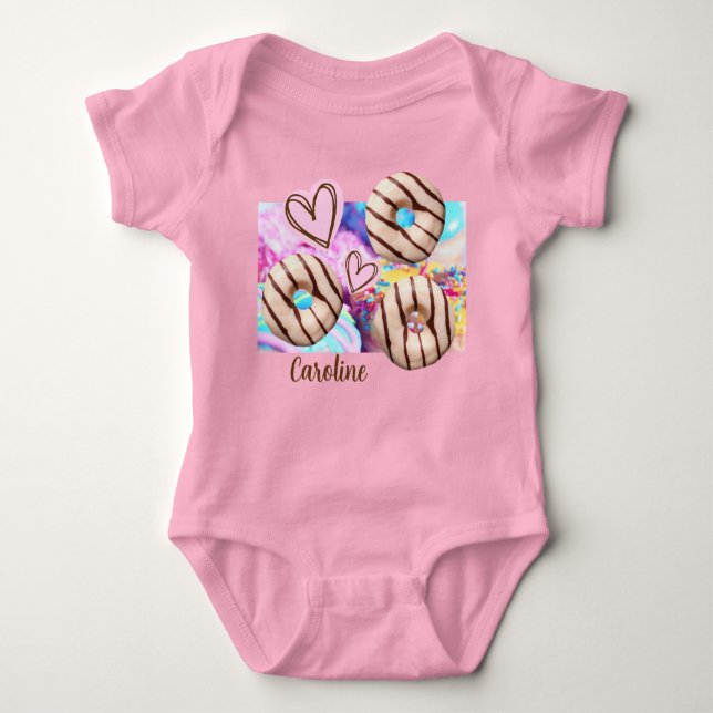 Body Para Bebê Rainbow Rosquinha Baby Girl One-Piece Bodyfato (Frente)