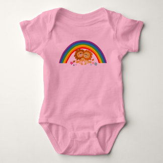 Body Para Bebê Rainbow Tango-Cute Cartoon Lions Roupa