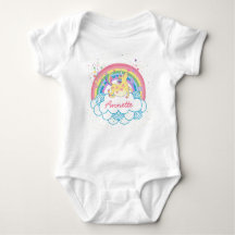 Rainbow Unicorn Bonito Meninas Personalizadas Baby