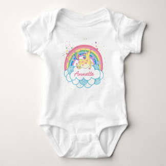 Body Para Bebê Rainbow Unicorn Bonito Meninas Personalizadas Baby