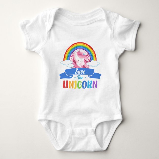 Body Para Bebê Rainbow Unicorn Party Baby Bodyfit (Frente)