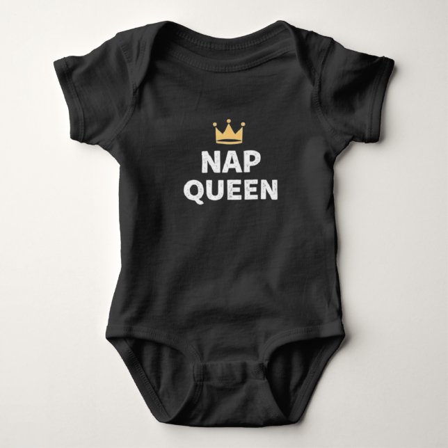 Body Para Bebê Rainha do Cochilo Macacão Divertido Coroa Real Beb (Frente)