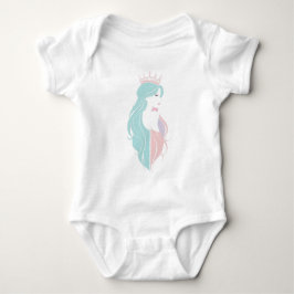 Body Para Bebê "Rainha Elegante com Coroa" Design Pastel