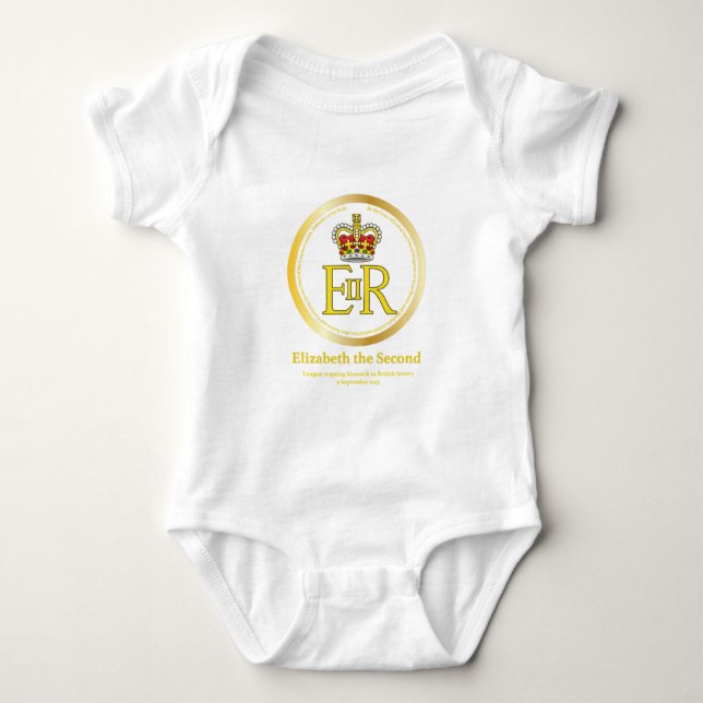 Body Para Bebê Rainha Elizabeth II reinante (Frente)