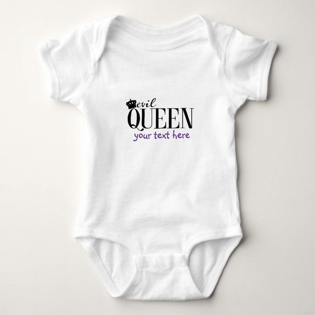 Body Para Bebê Rainha Má do Bebê Personalizado Uma Peça (Frente)