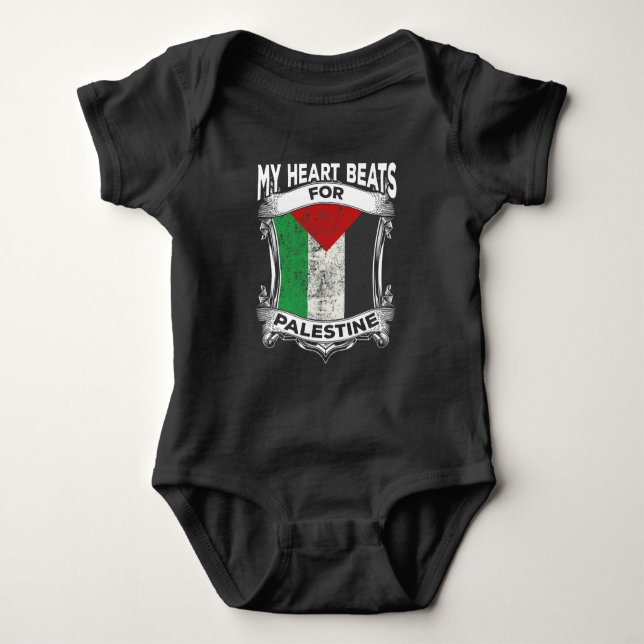 Body Para Bebê Raízes Palestinianas do Coração da Palestina para  (Frente)