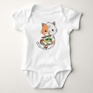Body Para Bebê Ramen Cat Kawaii Anime Backround e Ilustração