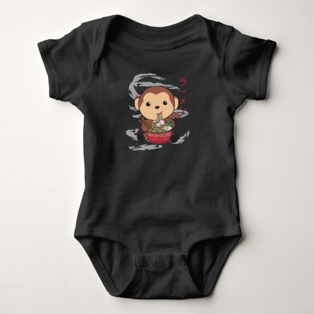 Body Para Bebê Ramen Japonês Noodles Sweet Monkey Come Ramen (Frente)